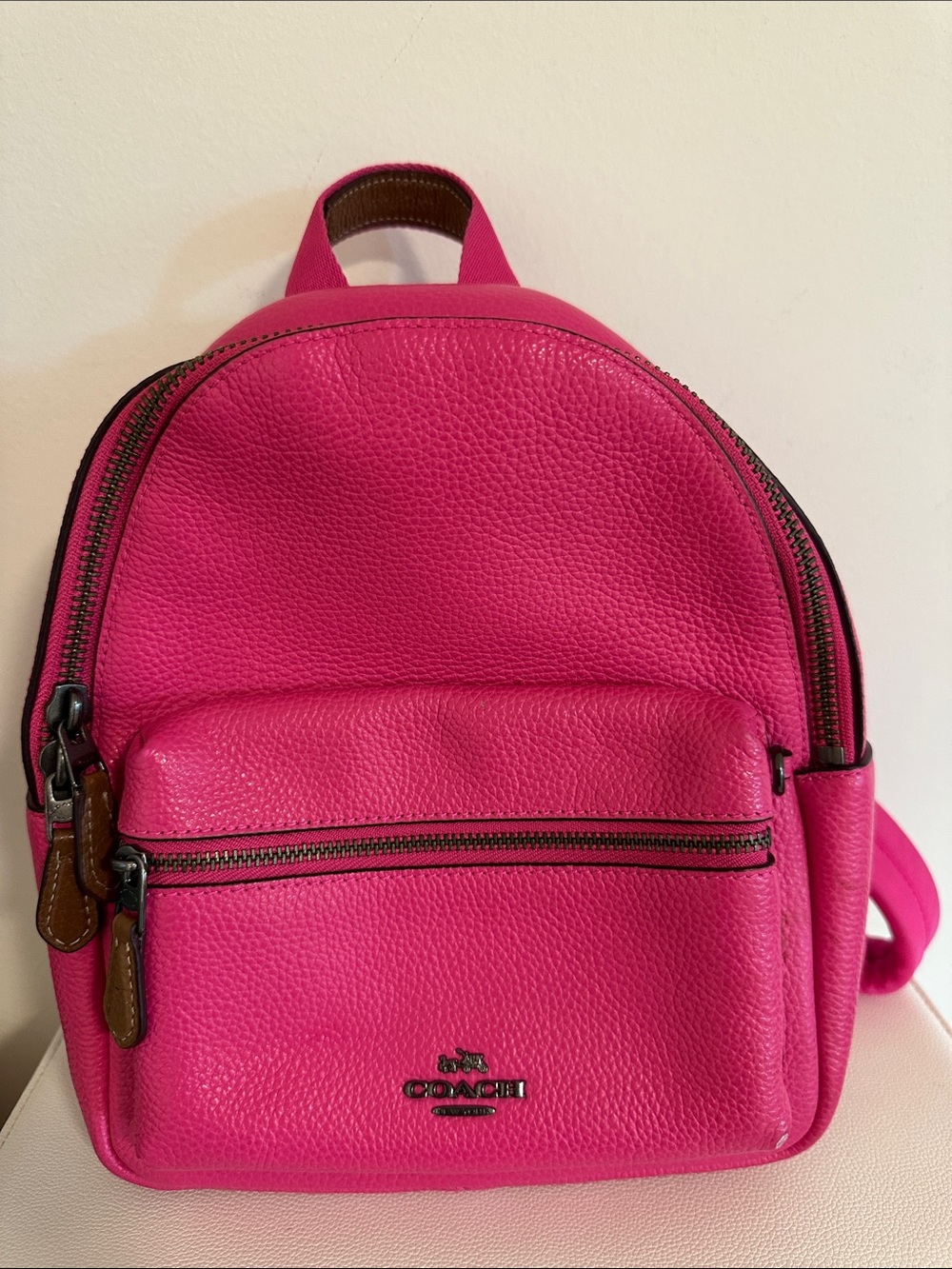 Coach Hot Pink Leather Mini Backpack